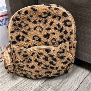 Wonder Nation Tan and Black Leopard Backpack